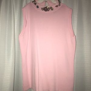 Pink mock turtleneck tank
